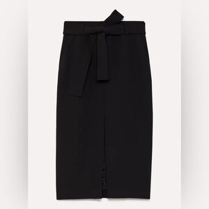 Aritzia Jallade Tie Front Pencil Skirt Black